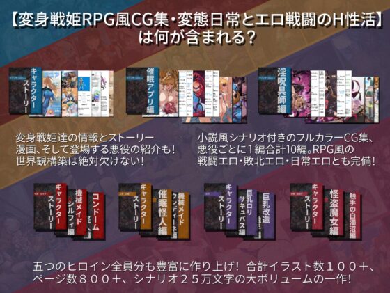 【基本100枚+800+ページ】【バッドステータス】変身戦姫RPG風CG集・変態日常とエロ戦闘のH性活 [風の奴隷] | DLsite 同人 - R18