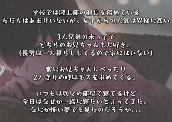添い寝しにきた弟ちゃんを騎乗位突き上げでメスイキさせる ～何回もナカ出しキメられて、頭のナカまでお兄ちゃんでいっぱいでしゅ～ [Candy Wolf] | DLsite がるまに