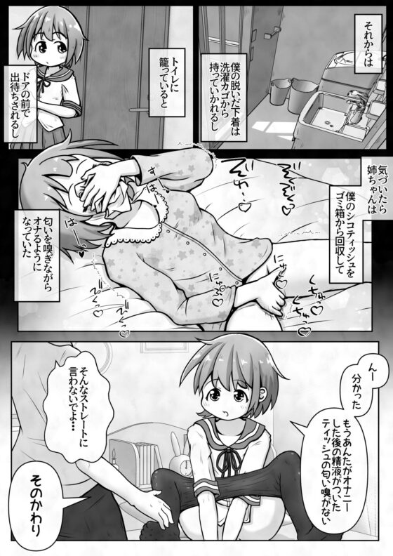 お姉ちゃんが僕のパンツを勝手に脱がせて恥垢の匂いでオナるのやめて欲しい！(えちえち大福) - FANZA同人