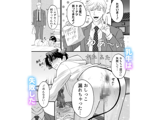 乳牛男子の乳しぼり