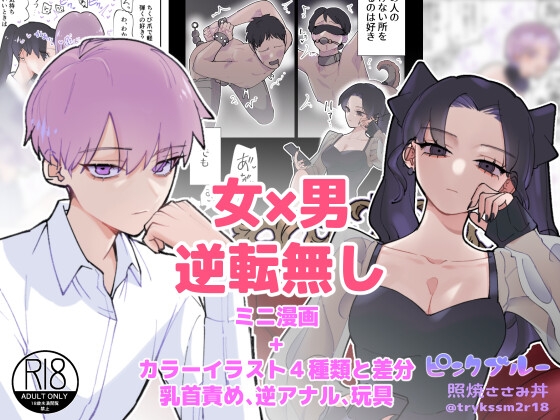 ピンクブルーカラーミニ漫画+カラーイラスト4枚 [テリヤキササミ丼] | DLsite がるまに