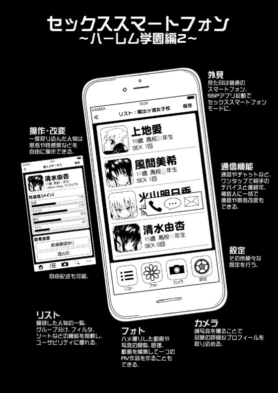 セックススマートフォン 〜ハーレム学園編2〜 [かみか堂] | DLsite 同人 - R18