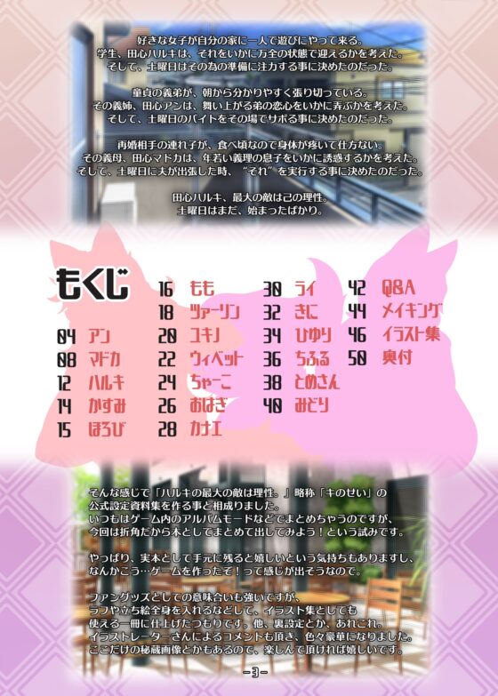 ハルキの最大の敵は理性。設定資料集 [トキノコギリ] | DLsite 同人 - R18