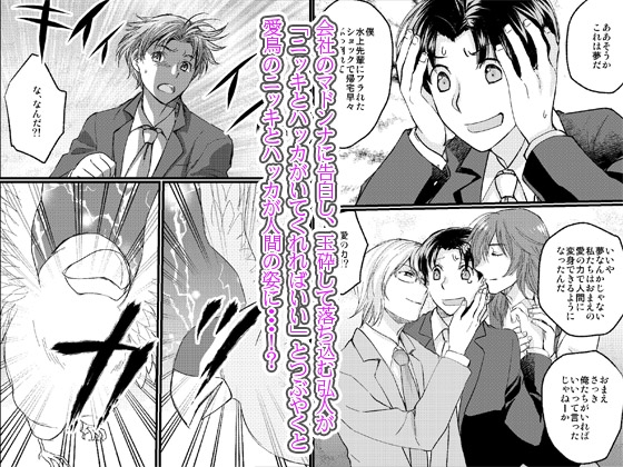 ノンケの会社員が擬人化した愛鳥たちに2人がかりで責められています [OL] | DLsite がるまに