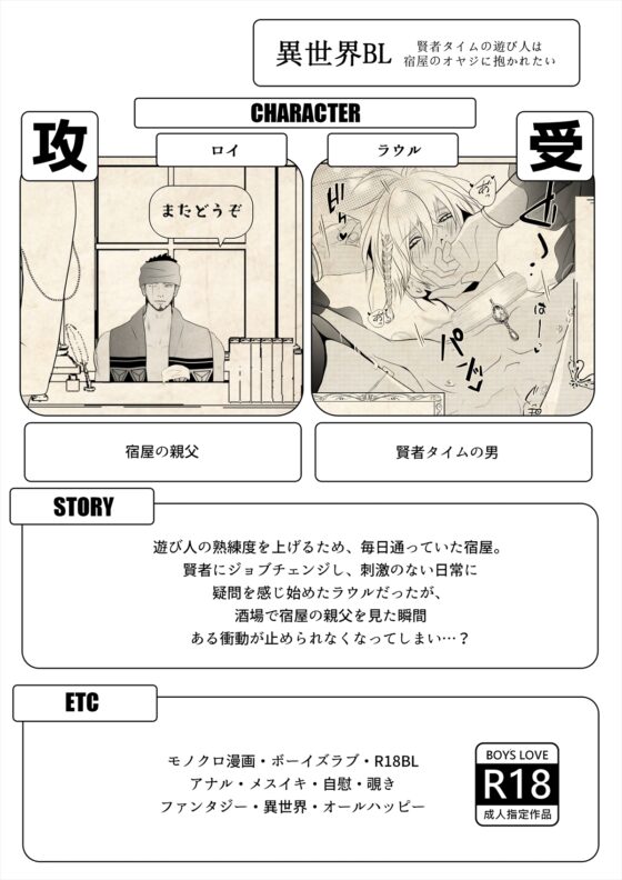 賢者タイムの遊び人は宿屋のオヤジに抱かれたい [ANARCHYSEVEN] | DLsite がるまに