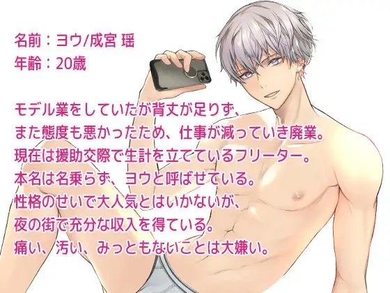 ビッチ援助系男子 ヨウ【くっ…客相手なんかで、ヨくなったりなんてしないっ!】 [マロジェラ] | DLsite がるまに